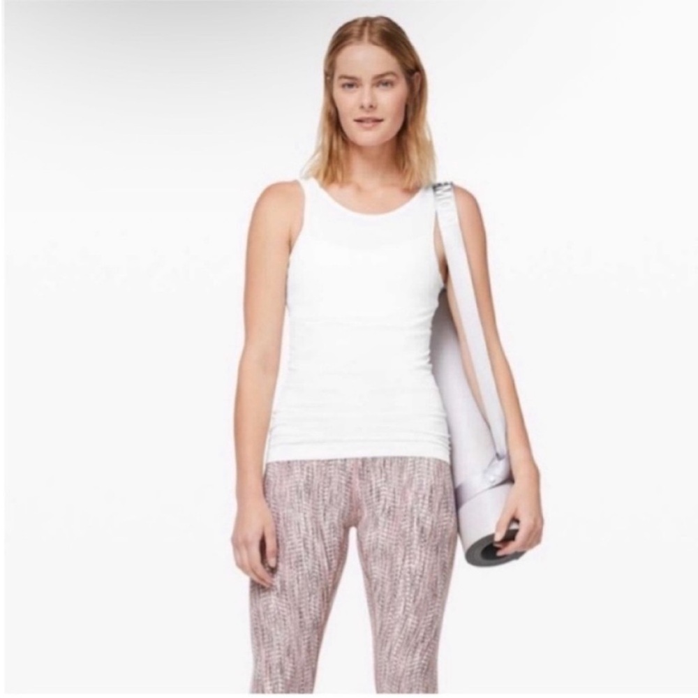 Lululemon White Seek Simplicity Tank